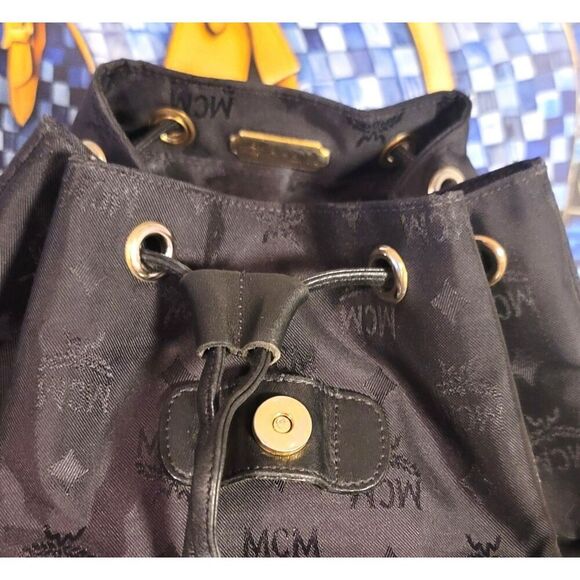 Auth MCM Black Jacquard Backpack - Picture 5 of 10